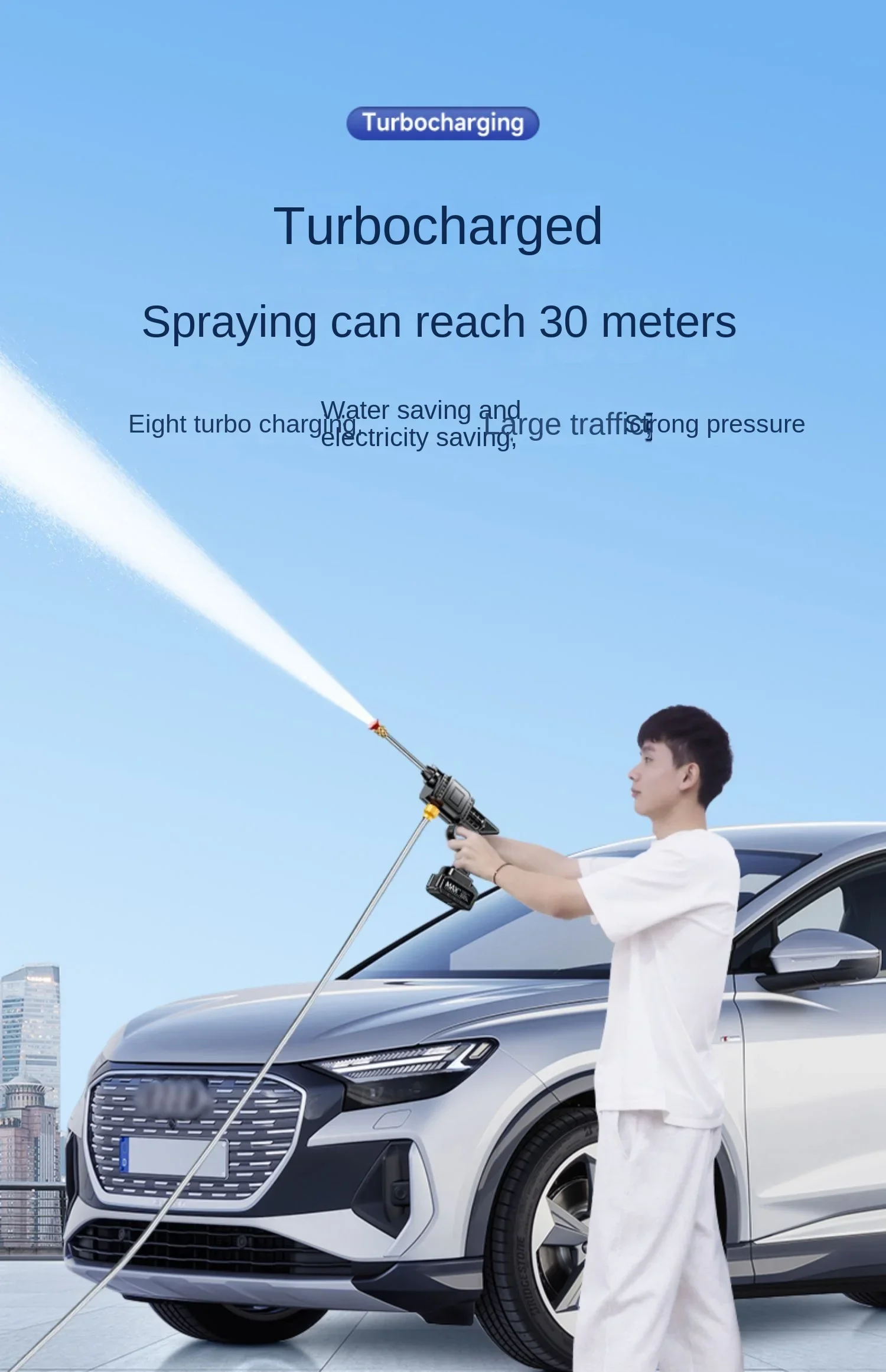 Car wash high pressure water gun household cleaning machine powerful floor scrubber pump wireless