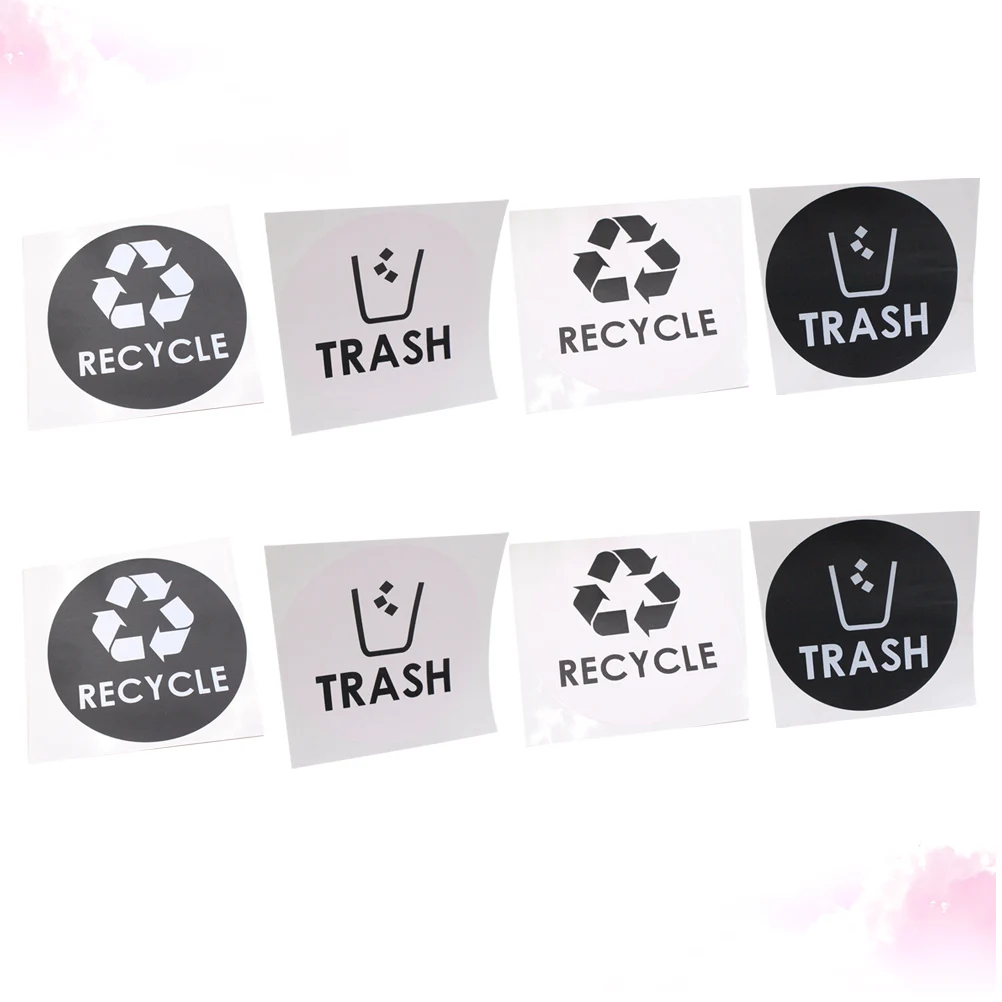 

8pcs Garbage Sorting Stickers PVC Decal Waterproof Adhesive Label for Trash Can Signs Folder File Bag LabelingTrash Cans
