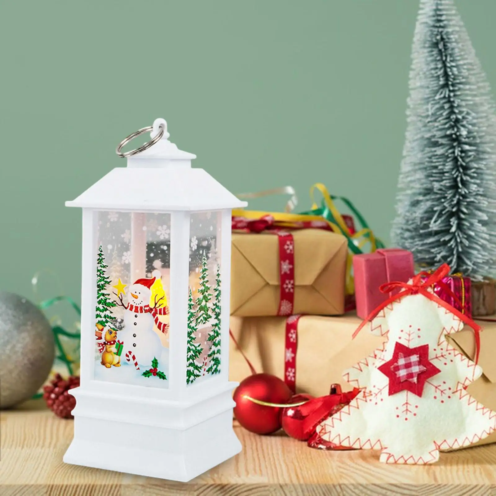 Christmas Decoration LED Hanging Lantern Battery Operated Xmas Decorative Lamp Xmas Night Light for Study Room Versatile
