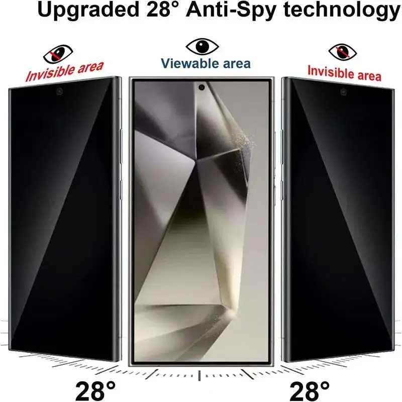 3 piezas de película de hidrogel de privacidad para Samsung S21 S23 S22 S24 S25Ultra FE S10 S9 Note 20Plus, sin desbloqueo por huella dactilar 2