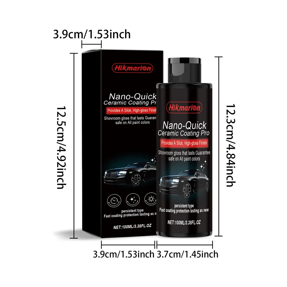 100ML Nano-Quick Keramikbeschichtung Hochglanz-Finish Autobeschichtung Entfernt Leichte Kratzer Autopflege Detailing Poliermittel – Detail 11