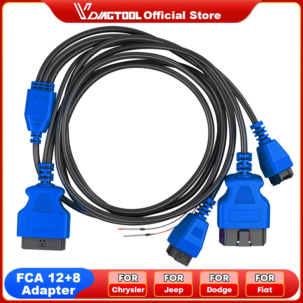 VDIAGTOOL-OBD2 Cabo de Diagnóstico, Cabo do Dispositivo Tablet, Conector FCA, 12 a 8 Pin,Nissan 16Pin, mais novo, 2024