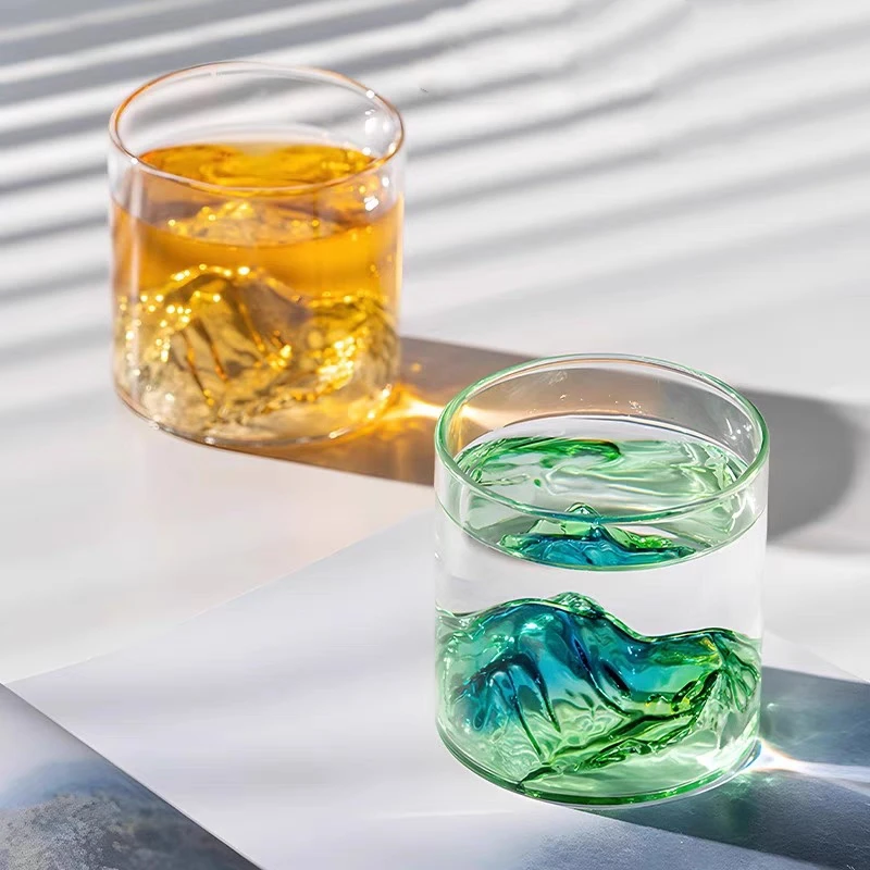 

150ml/300ml Small Transparent Glass Coffee Cup Mountain Glass Whisky Heat Resistant Tea Drink Milk Juice Cup Cocktail Accessory