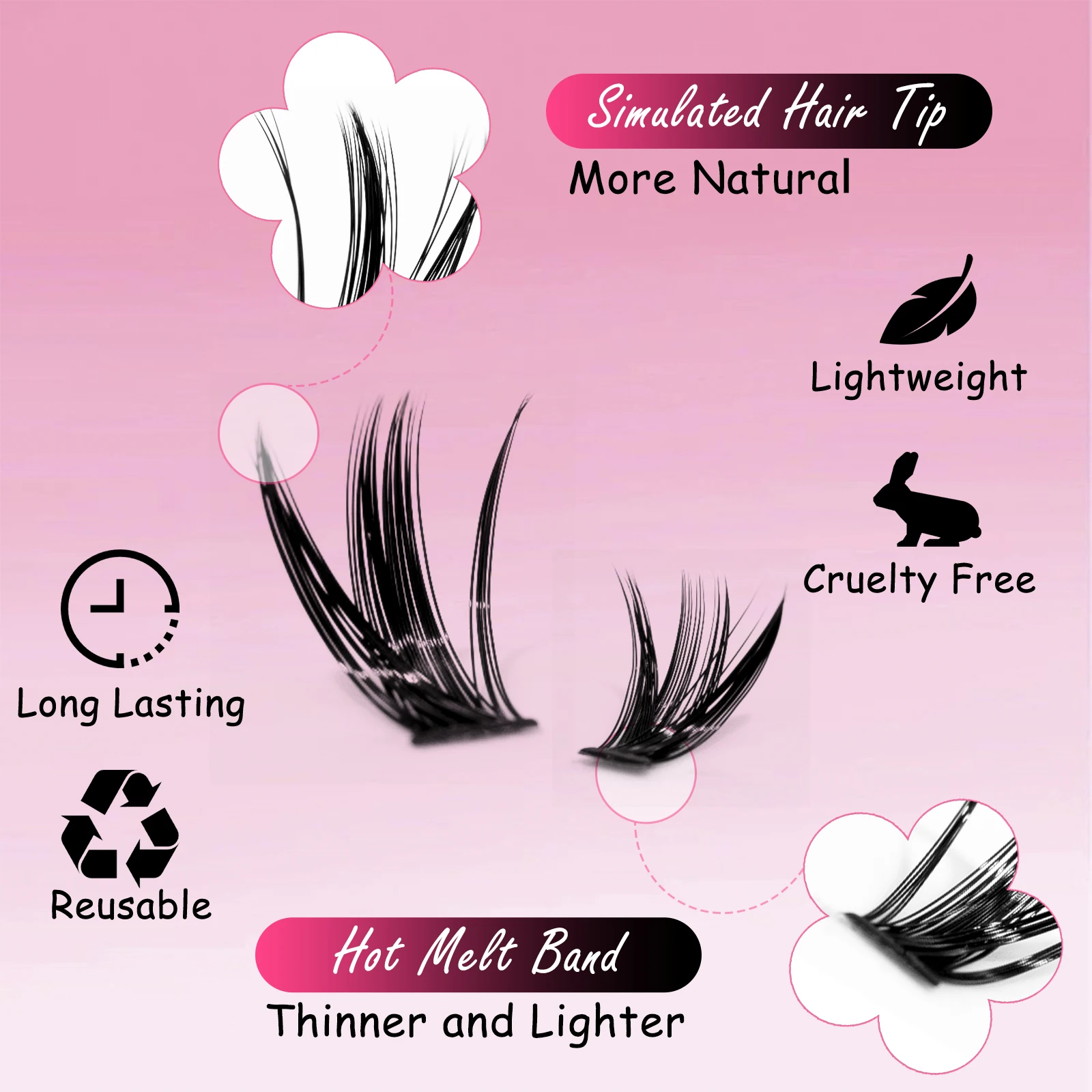 280 Clusters Fluffy Dramatic Thick Volume Eyelashes Natural Lashes Fake Lashes Eyelashes Individual Lashes Russia 30D/40D/50D