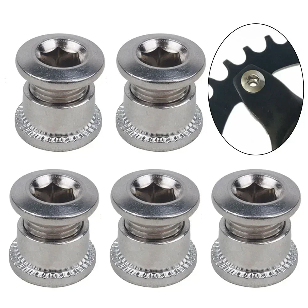 

5 пар болтов для велосипедной звездочки, Лидер продаж, болты и гайки для кривошипа, легкие велосипедные шатуны, запасные части, аксессуары