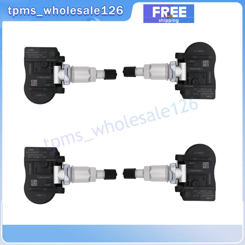 31341171 Car Tire Pressure Monitor System Sensor 4PCS For Volvo C30 C70 S40 S60 S70 V40 V60 XC60 TPMS 433MHZ 31341893 31445473