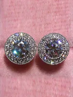 1pair Bridal Korean Style Earrings With Sparkling Round Stone & Full Drill Design, Elegant & Delicate Casual. Valentine's Day Accessories - Image 3