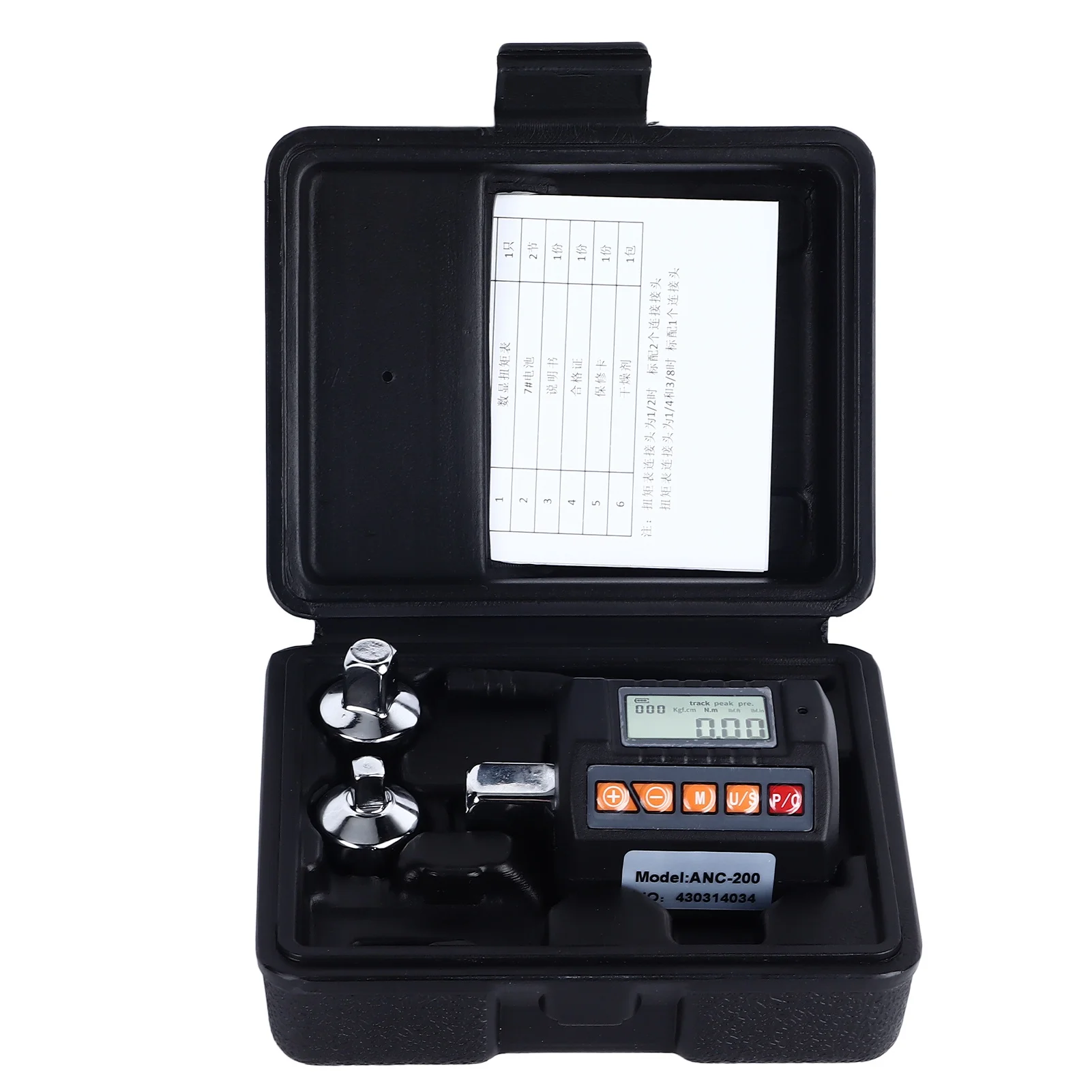 

Digital Display Torsion Meter Sound Light Alarm Accurate Portable Torsion Wrench Adapter for Home Car Repair 200N.m