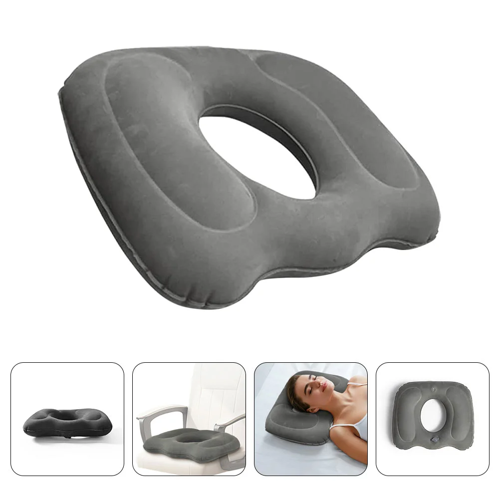 

Twin Pillow Inflatable Cushion Hemorrhoids Butt Chair Interlock Wheel Seat Women Bedsores Pads Grey Pregnant Woman