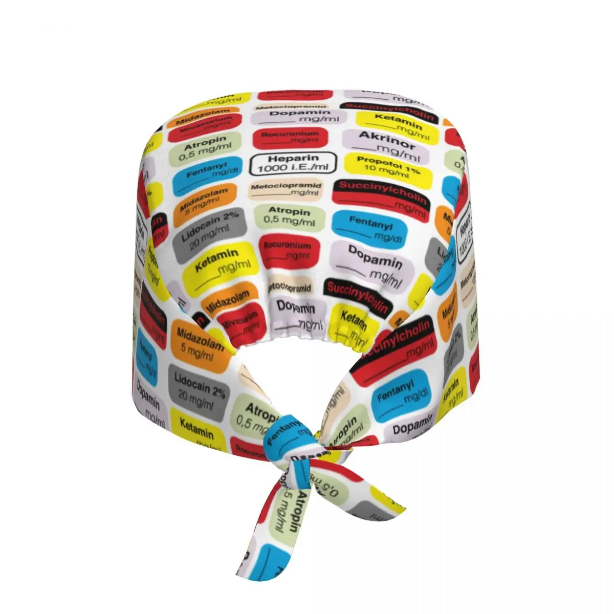 Custom Medical Anesthesia Medication Labels Medical Staff Scrubs Hat Women Men Nursing Surgical Cap Scrub Caps