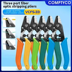 VCFS-33 Pelacables de Fibra Óptica de Tres Puertos/Alicates/Pinzas para Pelar Cables Herramientas FTTH Alicates para Pelar Fibra Óptica