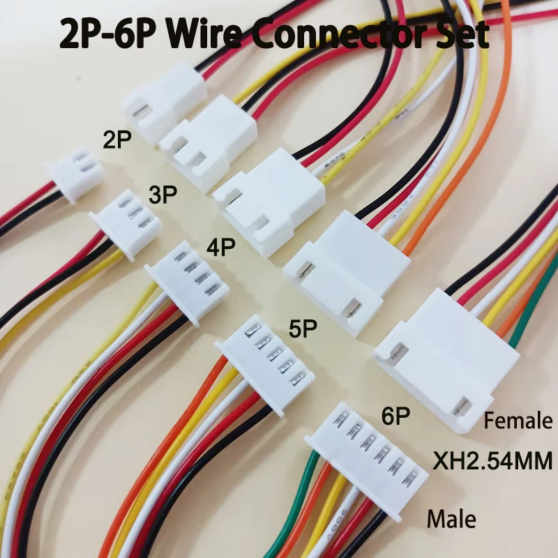 1 Paar 2,54 mm Rastermaß 2P-6P Stecker-Buchse-Kabelverbinder mit Kabel, Inline-Stecker für elektronische DIY-Anwendungen