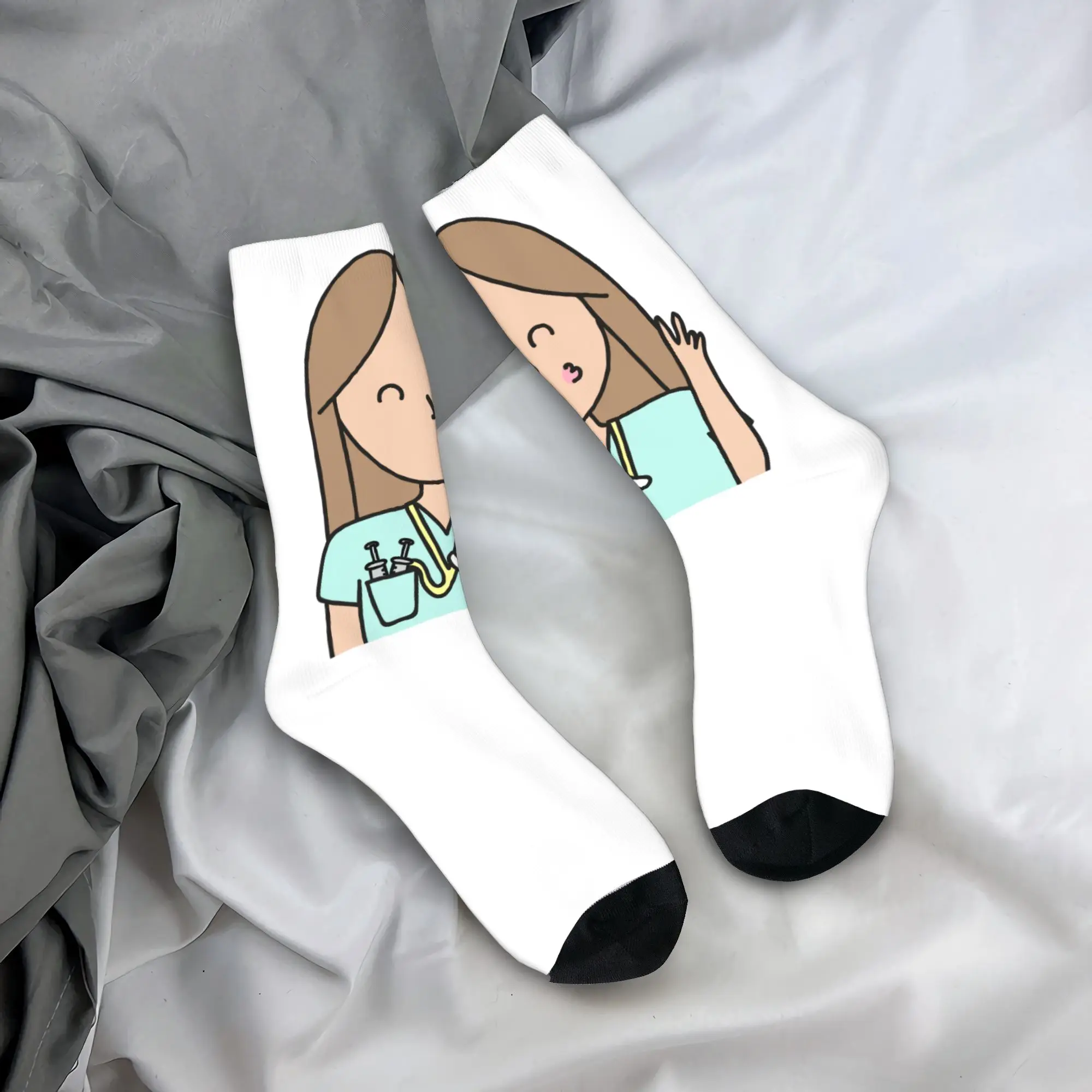 

Custom Funny Enfermera En Apuros Doctor Nurse Medical Socks Women Men Warm 3D Printing Football Sports Socks