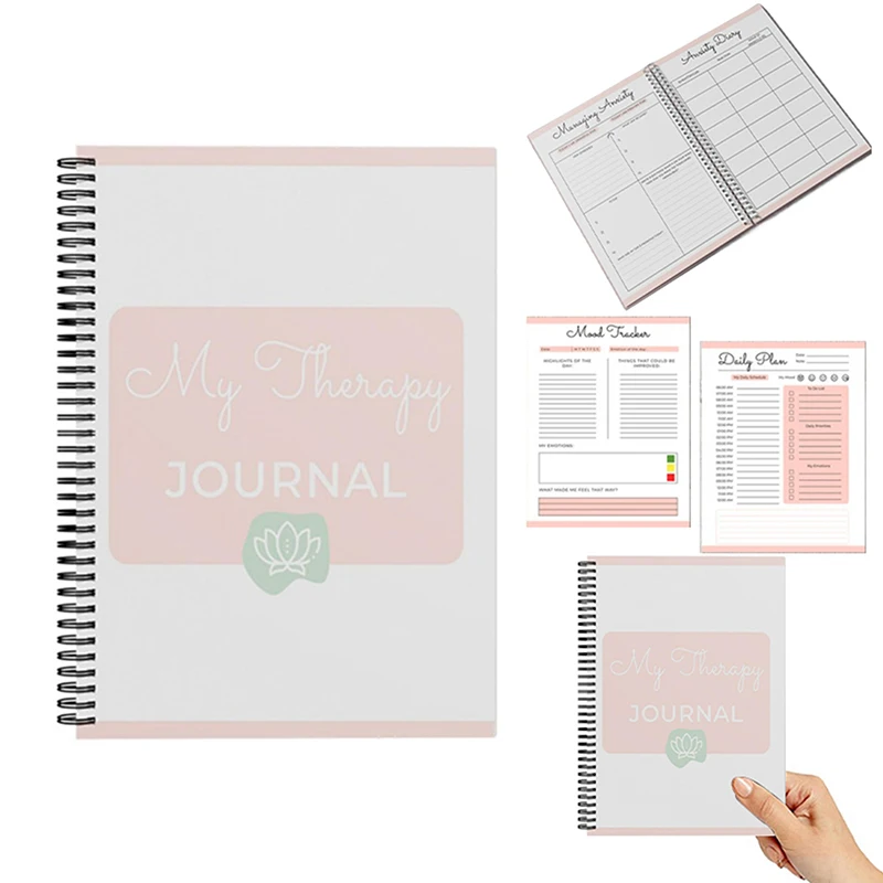 Mental Health Anxiety Planner Anxiety & Depression Therapy Worksheets Self Care Planner DBT Diary Mood Tracker Anxiety Journal