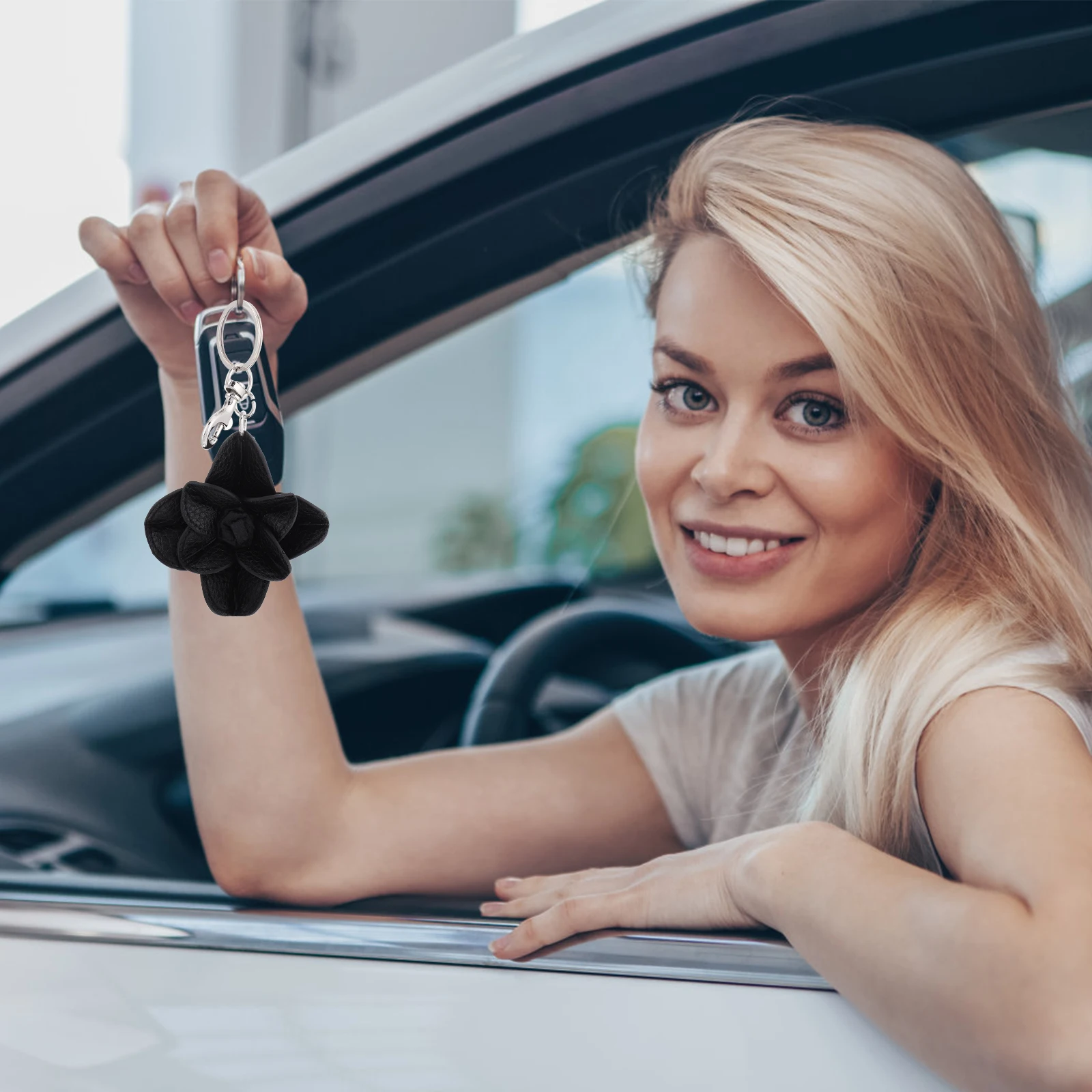 

Car Key Chain Backpack Keychains Black Artificial Bag Pendant Charm Keyring