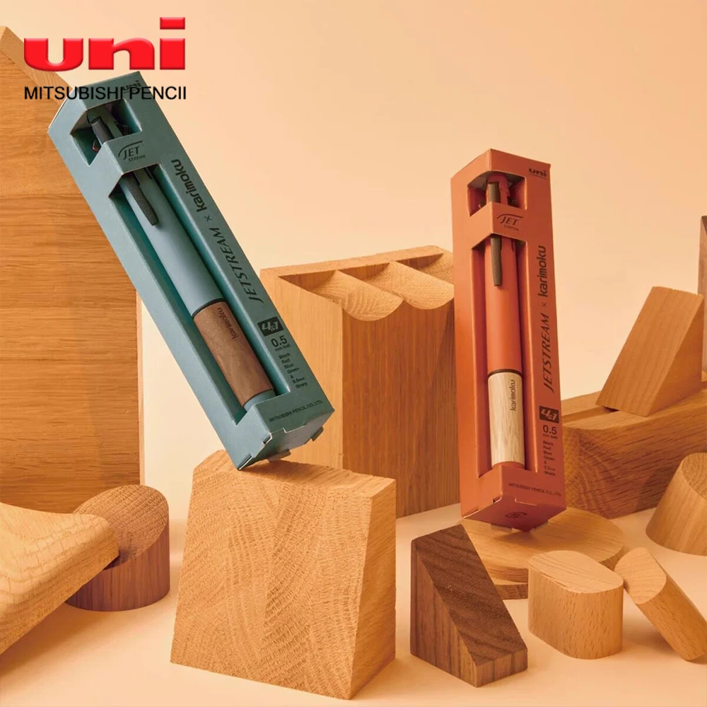 1PC Japan UNI Multi Functional Ballpoint Pens+mechanical Pencil 0.5mm Wooden Pen Grip School Supplies Kawaii Stationery