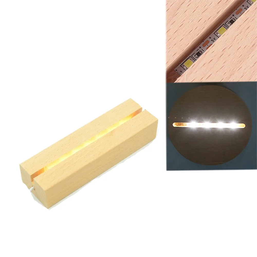 

Durable with Warm White Wooden Led Base DIY Installation Night Light LED Light Display Stand Light Base Home Decor