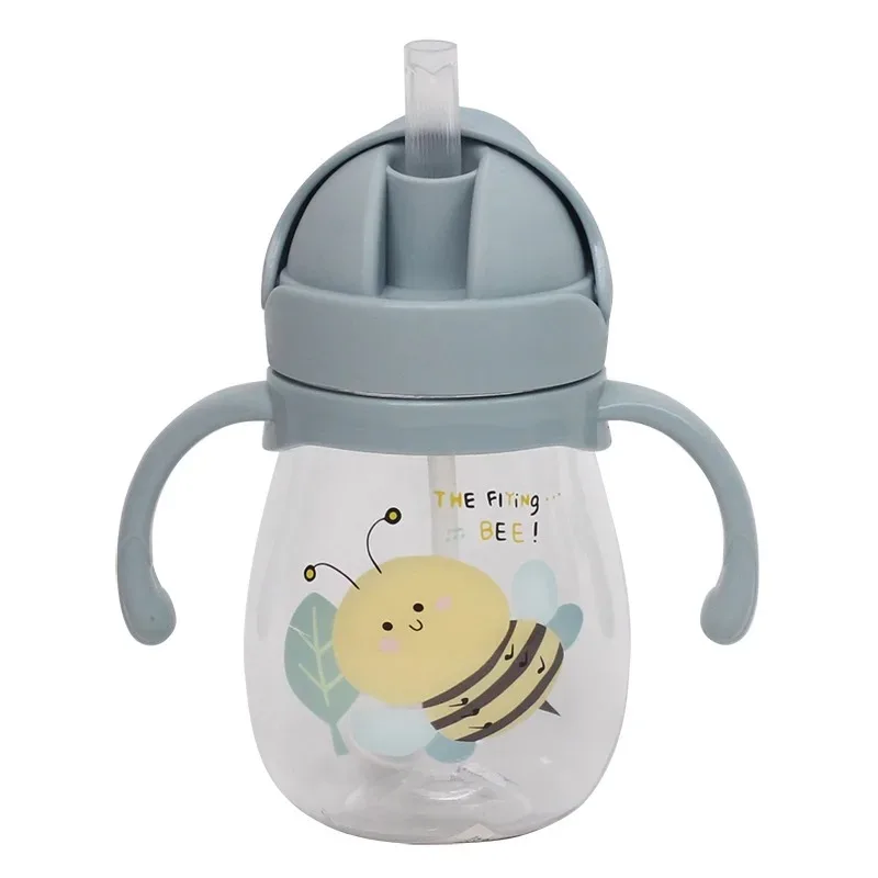 Taza de agua para bebé, pajita bonita, antiasfixia, taza de agua para niños de guardería con bola de gravedad, taza de pico de pato, taza para beber infantil