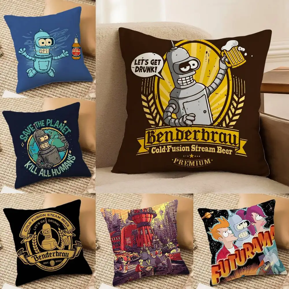 Anime F-Futurama B-Bender Pillow Case Printing Pillowcase Living Room Sofa Cushion Cover Bedroom Room Decor