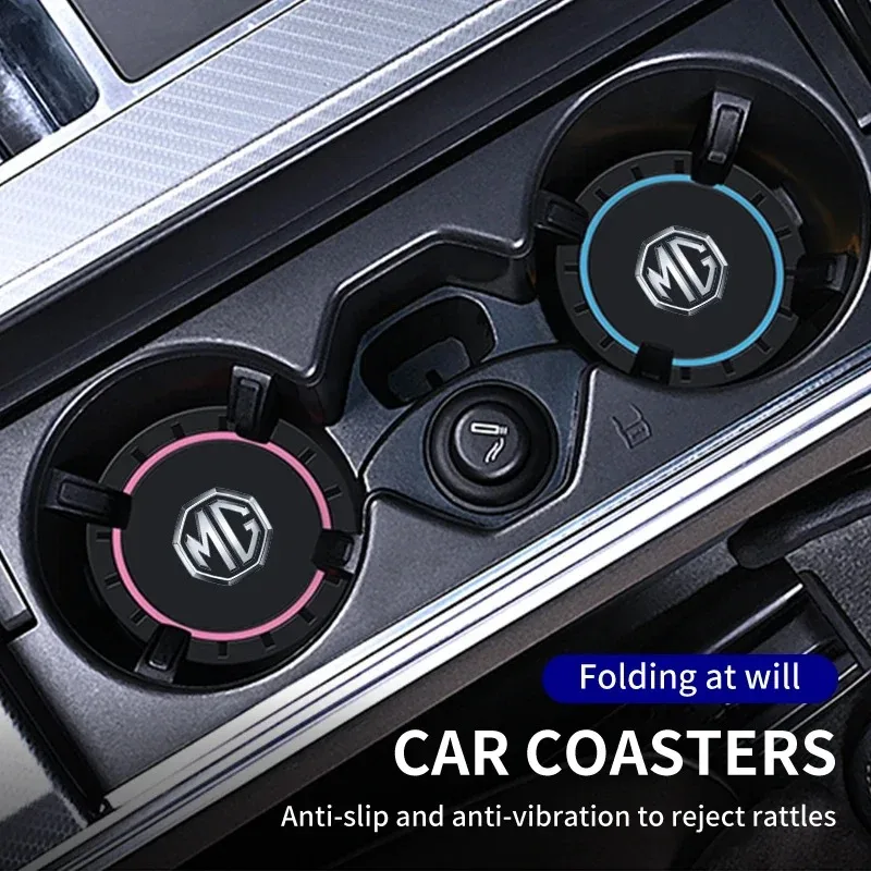 Car Cup Coaster Anti-slip Drink Pad Water Resistant Cup Mat Thickened For MG ZS MG4 EV MG HS MG3 MG5 EV Marvel R MG ONE MG6