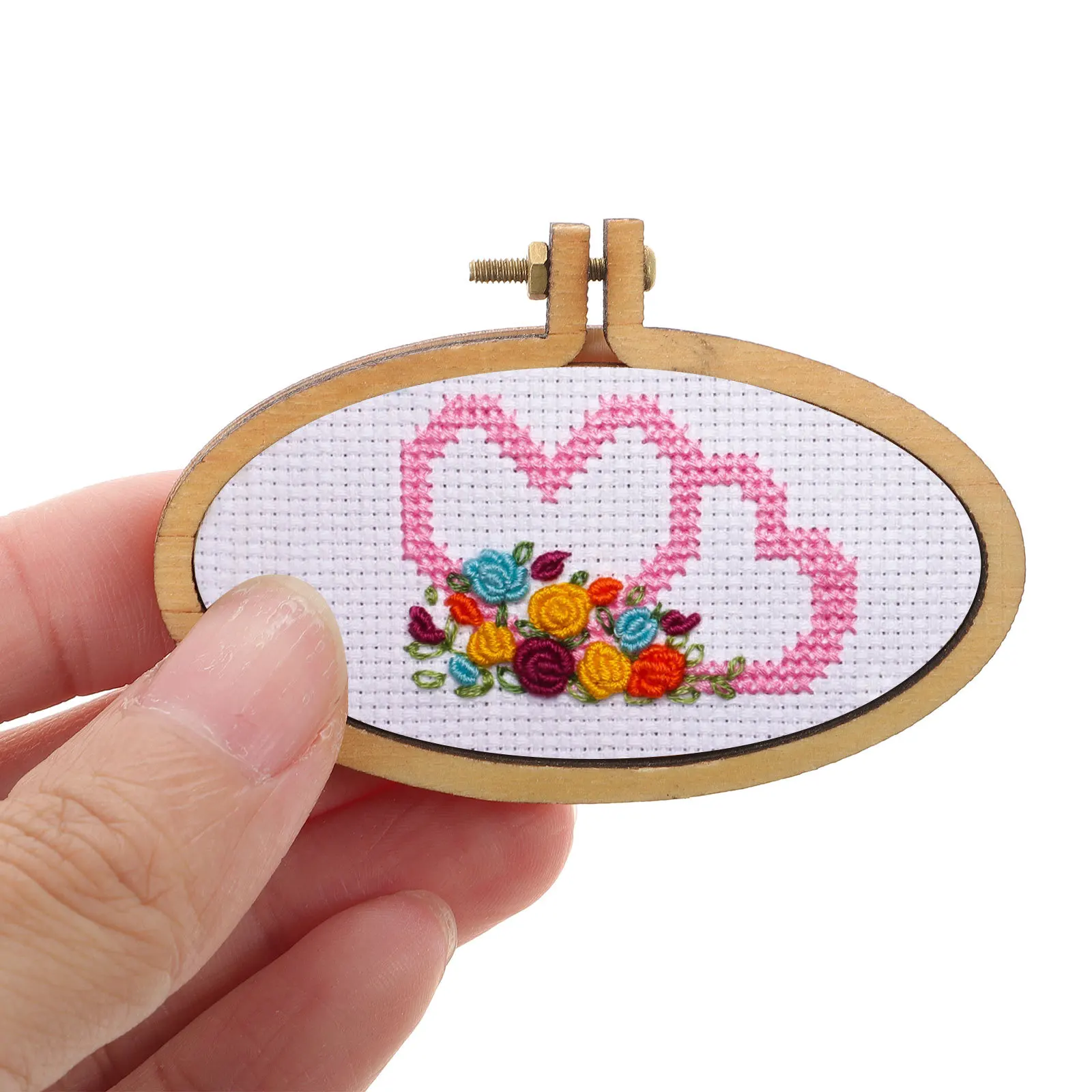 

16pcs Mini Embroidery Hoops Cross Stitch Frames Small Diy Craft Rings For Pendant Making Handwork Embroidery Supplies Decorative