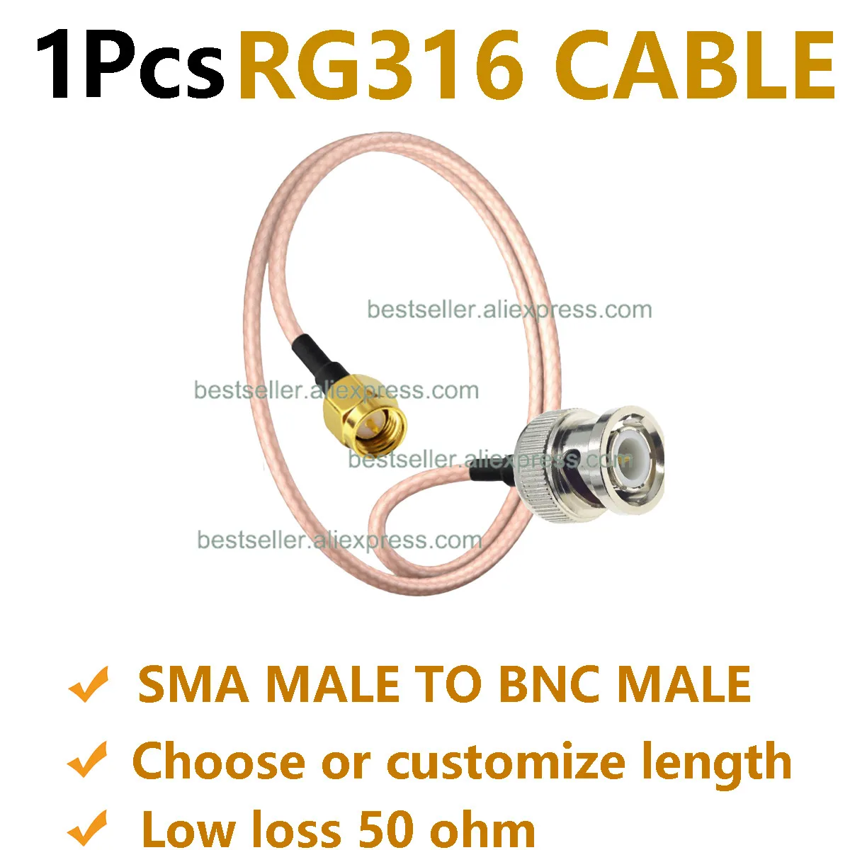 1Pcs RG316 Bnc Male…