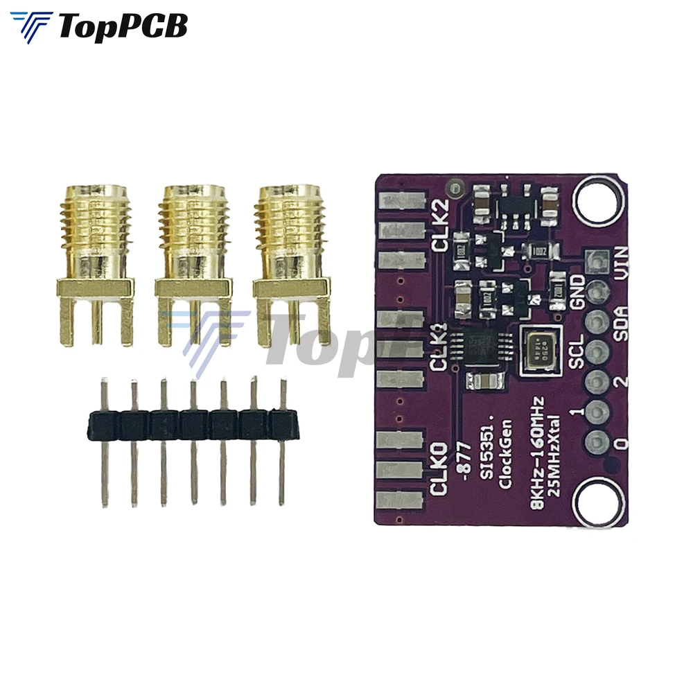 SI5351 Clock Signal Generator Module High Frequency Signal Square Wave Frequency Generator Board 8KHz-160MHz 3.3-5V Duty Cycle