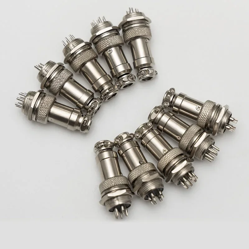 GX16 Aviation Plug Socket 2 3 4 5 6 7 8 9 10 Pin Solid Copper Needle Rubber Wood Core Connector M16 Male Female Connector 1-10pc