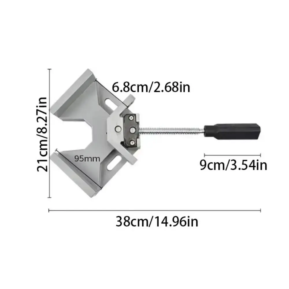 90 Degree Right Angle Clamp Aluminum Alloy Two Axis Woodworking Frame Clip Single Handle Adjustable Welding Clamping Tool