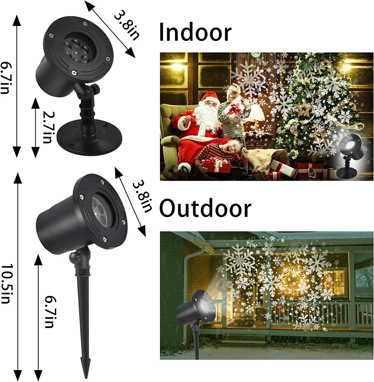 Outdoor LED Snowflake Projetor Luzes, luzes da noite, neve decorativa, Natal, festa de casamento, E2