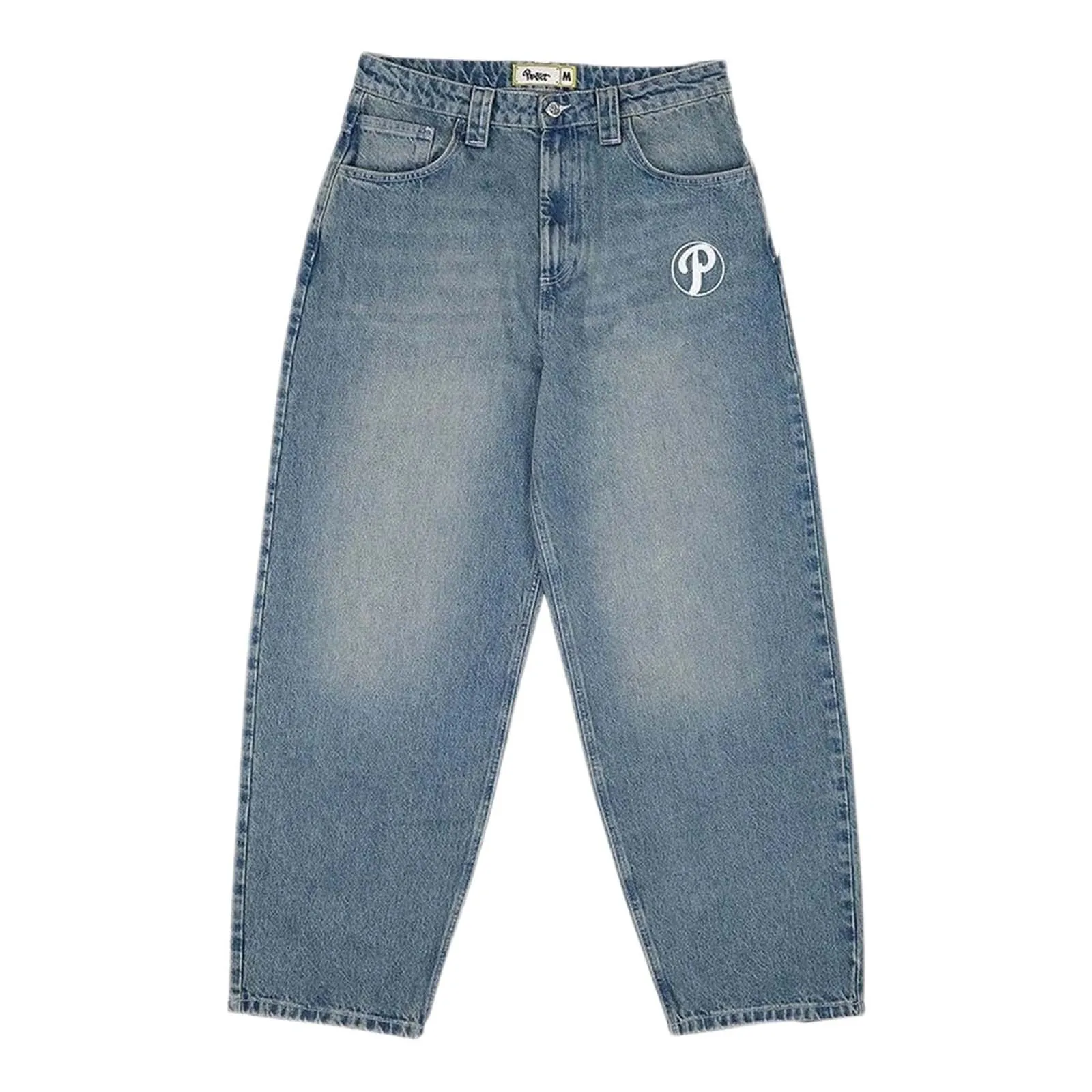 Proteger streetwear y2k hip hop jeans calças dos homens harajuku carta bordado vintage azul baggy jeans cintura alta calças de perna larga