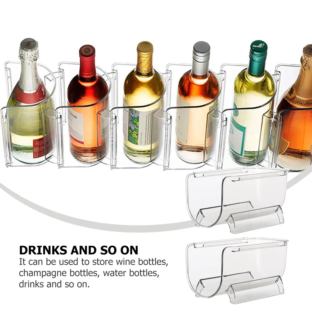 

2pcs Drawer Stand Stackable Plastic Wine Rack Kitchen Organizer For Bottle Storage Bin Bar Countertop Fridge