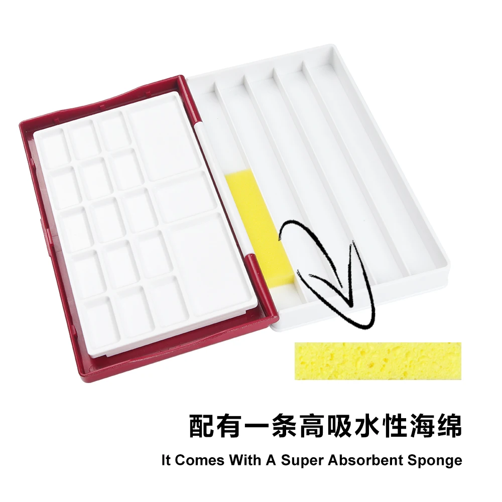 SeamiArt 1pc Solid Watercolor Palette Empty Half Pan Full Pan Storage Multifunctional Plastic Painting Box Watercolor Case