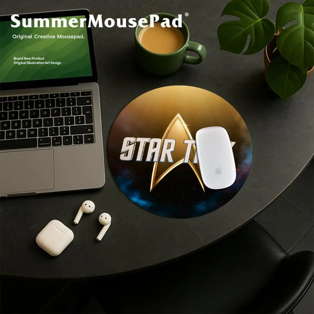 ستار تريك لوحة ماوس مستديرة ألعاب أجهزة الكمبيوتر المحمولة حصيرة لوحة المفاتيح Deskmat ملحقات الكمبيوتر مكتب حامي لوحة الماوس ألعاب الحصير أنيمي Mause منصات