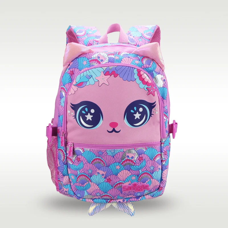 Australia Smiggle original children's schoolbag girl backpack rose red shell cat kawaii learning stationery 16 inch