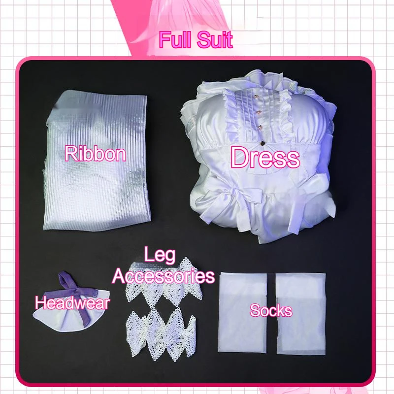 Dorothy Cosplay Costumes Game NIKKE The Goddess of Victory Lolita Skirt White Princess Sarees Girls Dresses Socks Headwear Wigs