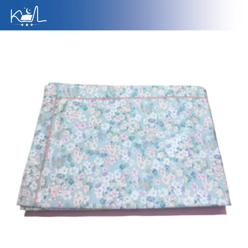 100% Cotton Grade A 4 Piece Bedding Set, Double Layer Gauze Muslin Duvet Cover with Pillowcases, Soft Breathable Floral Sheet