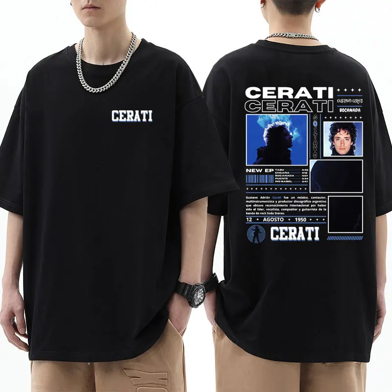 

Hot Sale Rapper Gustavo Cerati Tour 2025 Graphics T Shrits Mens Womens Harajuku Pop Music T Shrits Fashion Casual Oversized Tops
