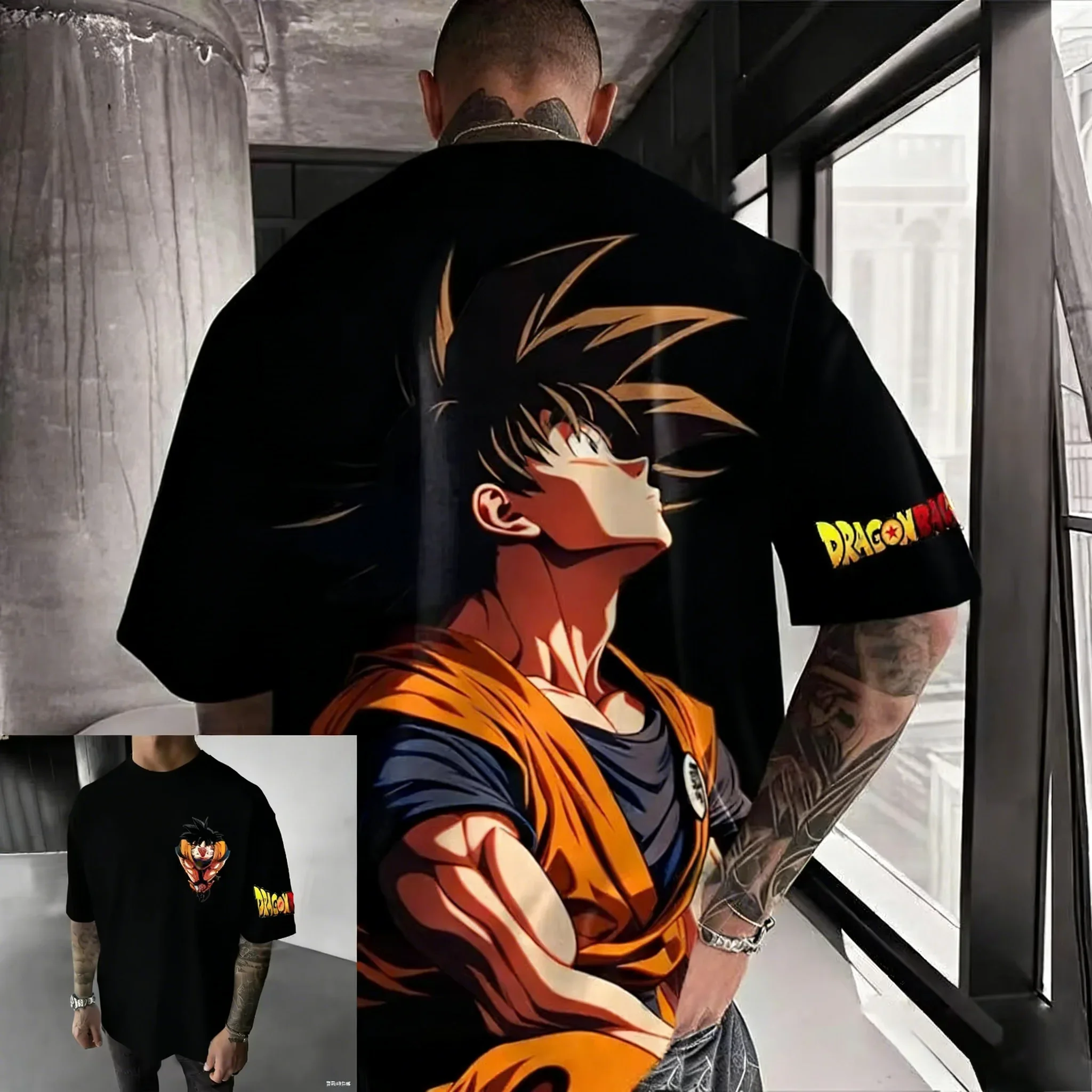 Dragon Ball 40th Anniversary 2026 Anime Bedrucktes T-Shirt in Übergröße, Unisex, lässige Streetwear, Y2k-Sommermode