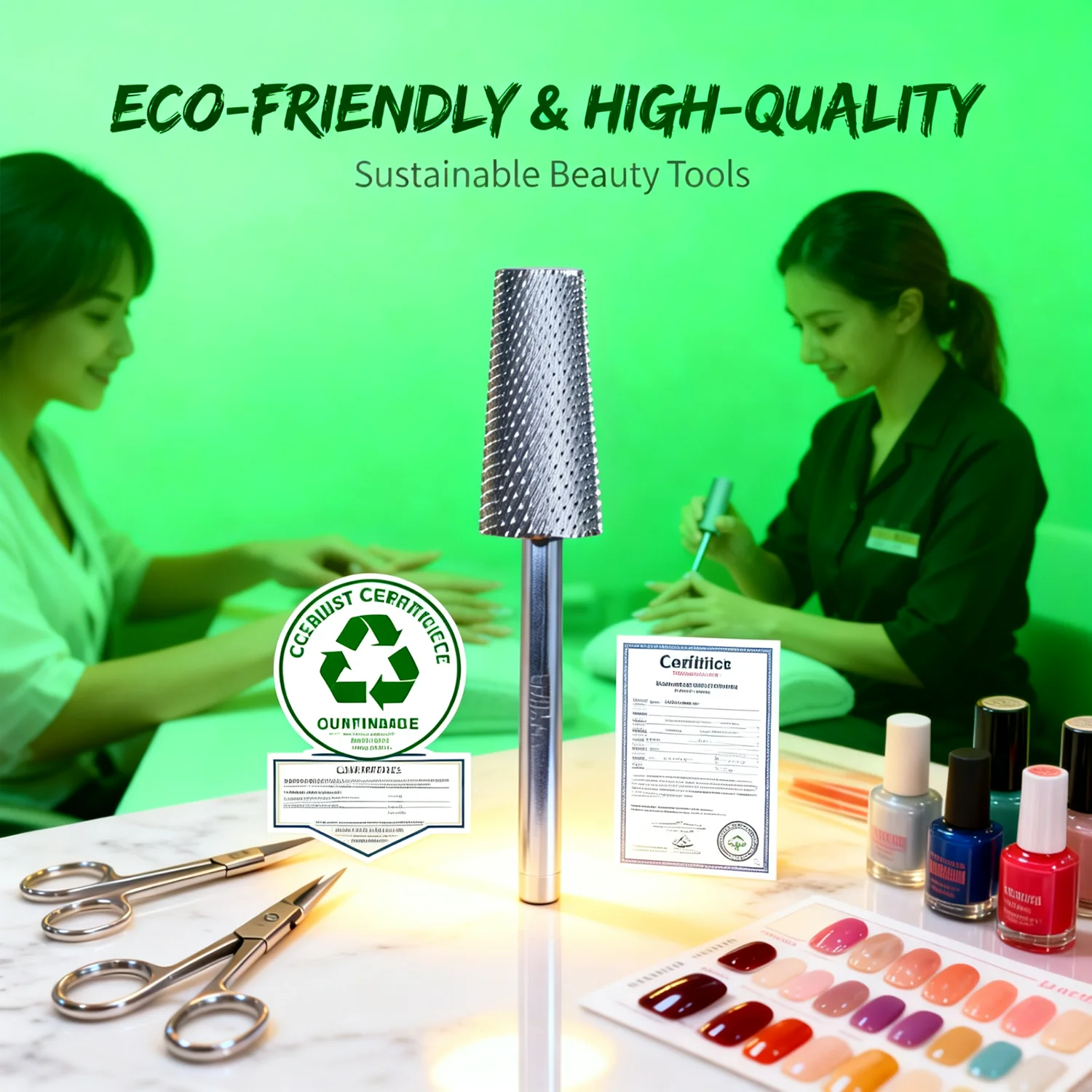 Frez trapezowy RolinStar 6.6, duży, stożkowy, złoty, srebrny, stalowy, węglikowy, do frezowania paznokci, manicure i pedicure. — zdjęcie 7