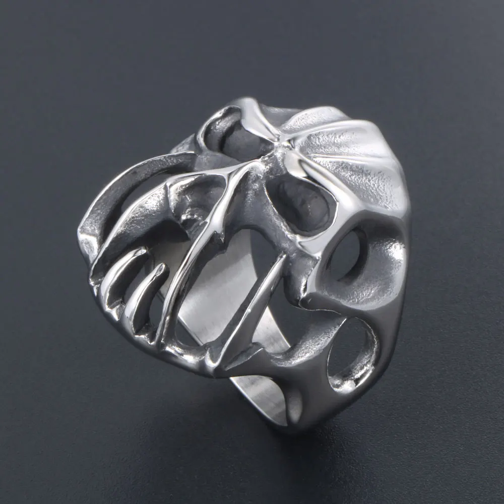 NEW Skull Titanium Steel Ring EDC Portable Rings Punk Accessories Gift For Men Outdoor Self defense tools