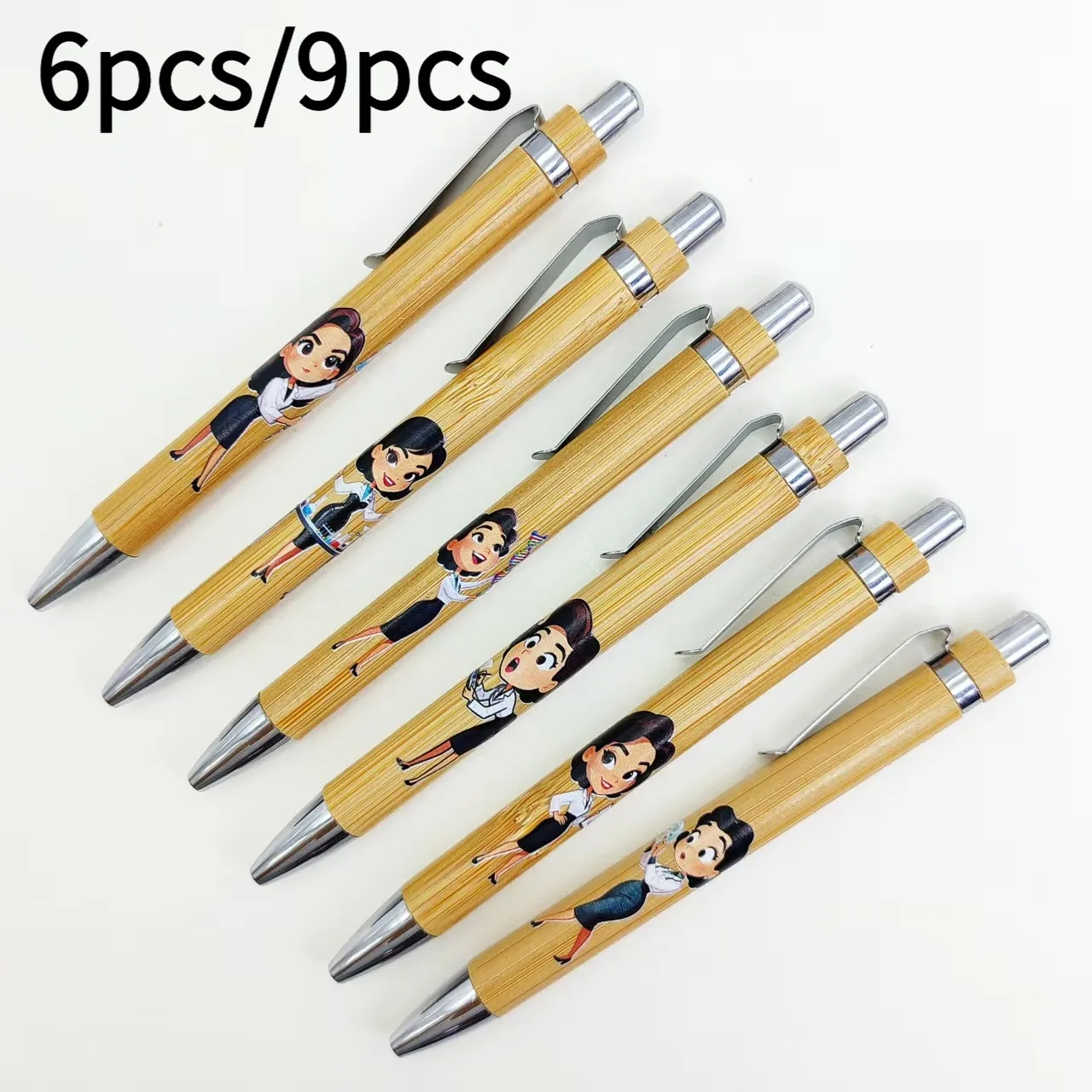 6 قطعة/9 قطعة سلسلة عالم جميل موضوع قلم حبر جاف عالم البحوث هدية القلم طالب الكتابة التوقيع #1