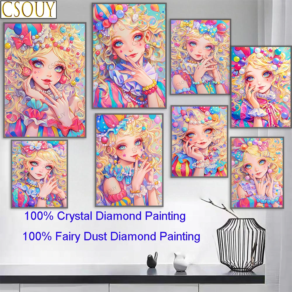 

Elven Girl Pink Bunny 100% Fairy Dust Square Diy Diamond Painting Cross Stitch Embroidery Mosaic Home Decor Needlework Crystal