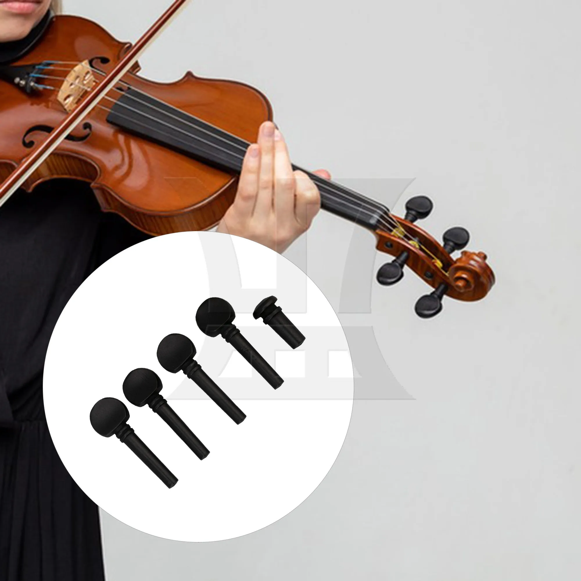 Yibuy Wood Stained Black Tuning Pegs for 1/16 Violin Strings Instrument