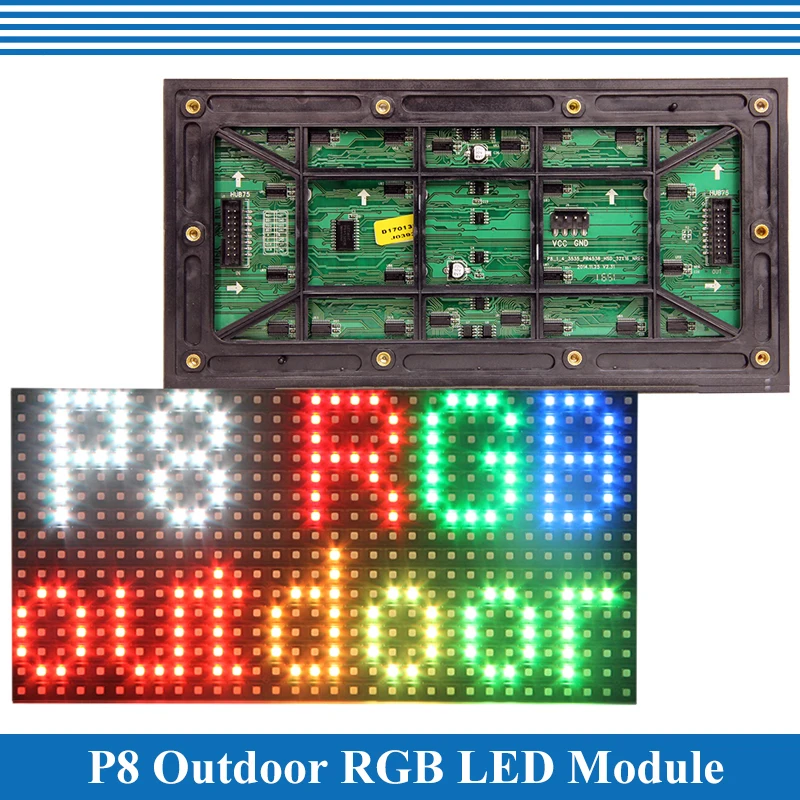 P8 LED screen panel module Outdoor 256*128mm 32*16 pixels 1/4 scan SMD3535 RGB Full Color P8 LED display panel module