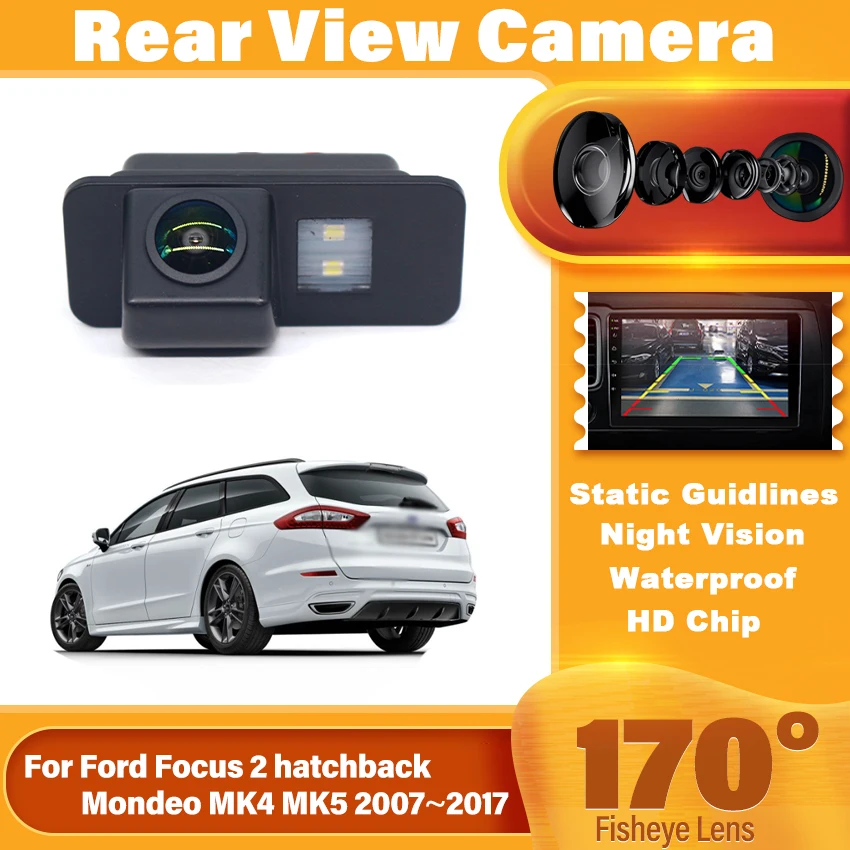 CCD Full HD Car Rear View Reverse Camera Backup Parking Assistance Camera For Ford Focus 2 Hatchback Mondeo MK4 MK5 2007~2017