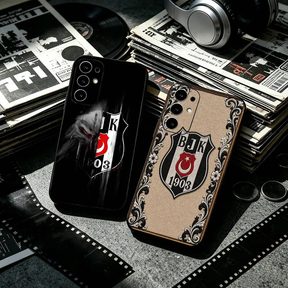 B-Besiktas B-BJK Logo  Anti-drop Soft Silicone Case for Samsung S26 S24 S23 S22 S21 Ultra Plus FE Lite Black