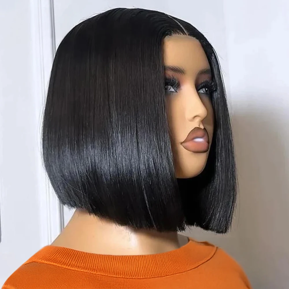 

Короткие прямые парики-боб из 100% натуральных волос 13x4, готовые к носке, безклеевые парики 7x5, парики с кружевной передней частью 13x6 для женщин, плотность 250%