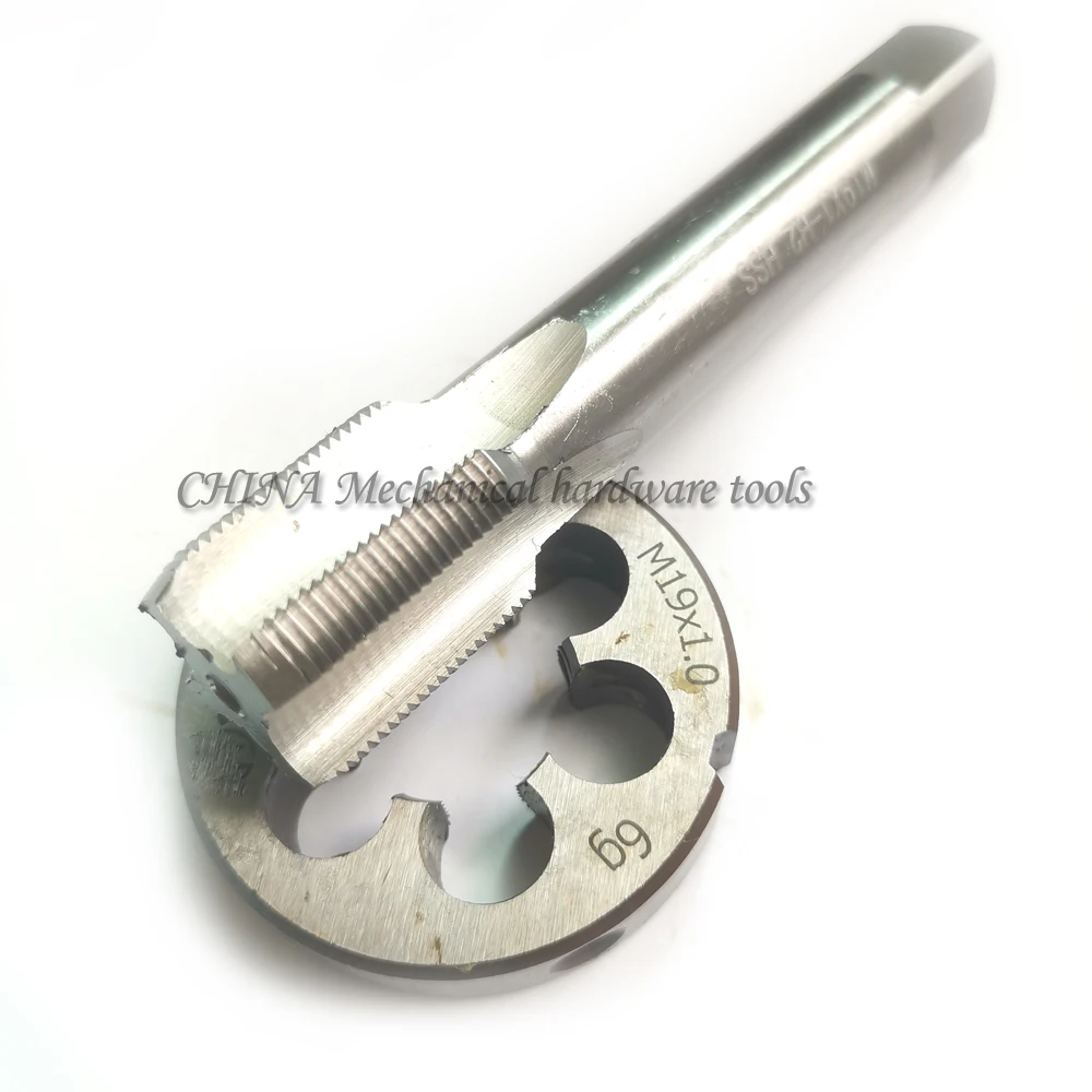 HSS Torneiras e Conjuntos de Matrizes, M19 metric Metal Tap para Máquina, Parafuso Plug, Faucet Die Set, M19X2, M19X1.5, M19X1, M19X0.75X0.5