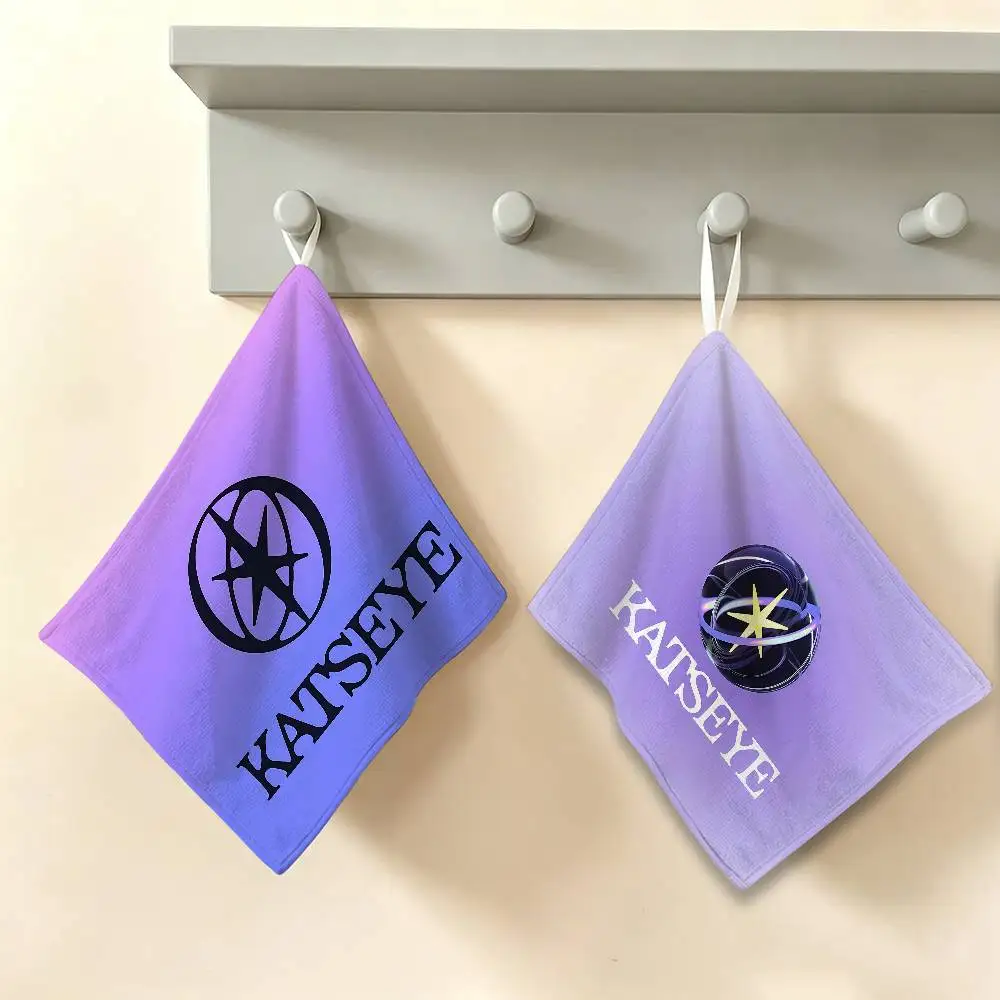 Popular Pop Group K-Katseye Polyester Cotton Hand Wiping Towel with Hanging Loop, Lightweight for Home and Commercial Use
